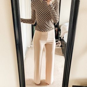 Blush Pink Wide Leg Trousers